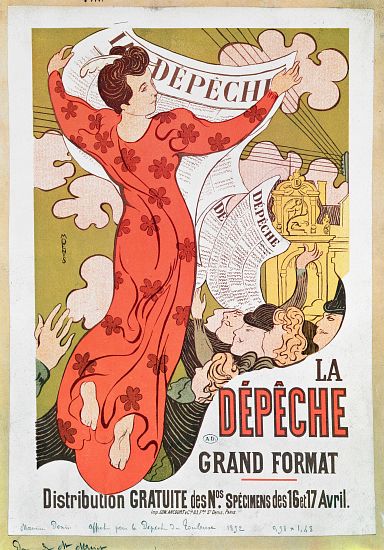 Poster advertising 'La Depeche de Toulouse' newspaper de Maurice Denis