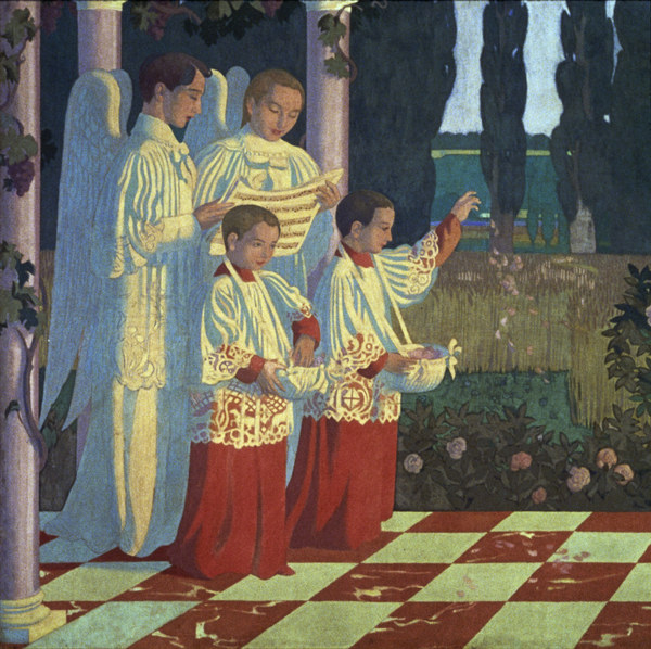 Two deacons dressed as angels de Maurice Denis