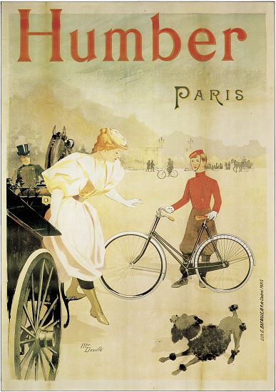 Poster advertising 'Humber' bicycles de Maurice Deville