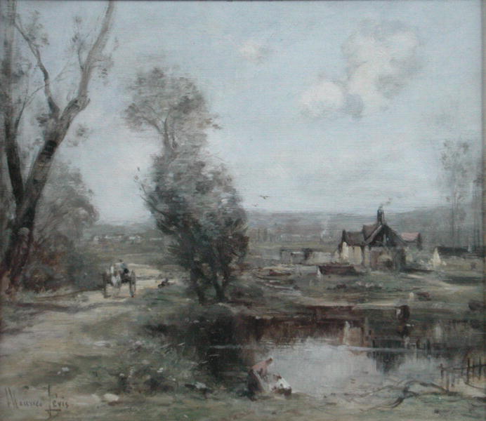 A Track by a River in Northern France (oil on panel)  de Maurice Levis