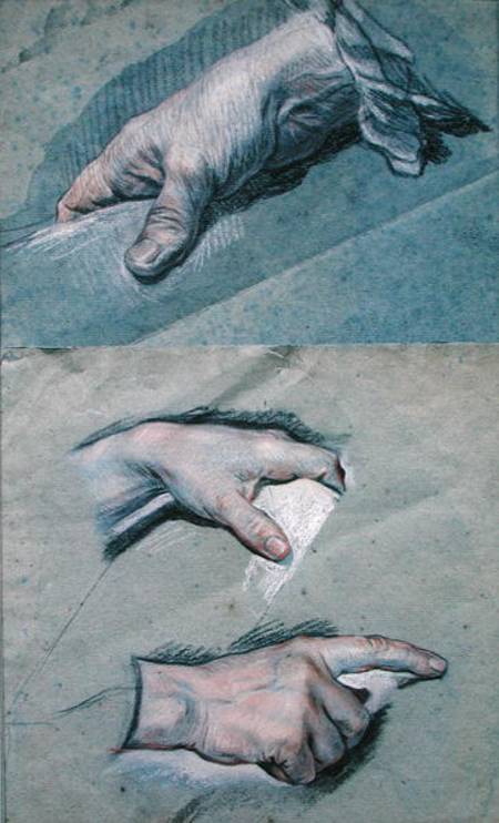 Study of the Hands of a Man de Maurice Quentin de La Tour