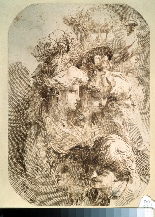 Studies of eight heads de Mauro Gandolfi