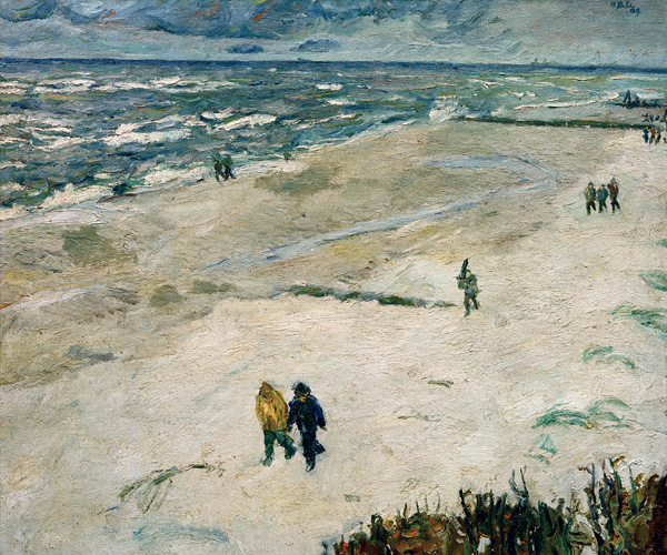 Leute nach der Arbeit am Meer (Am Strand von Wangerooge) de Max Beckmann