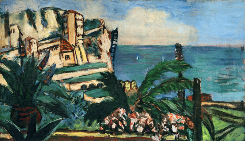 Riviera-Landschaft mit Felsen de Max Beckmann