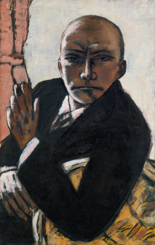 Self-portrait in black de Max Beckmann