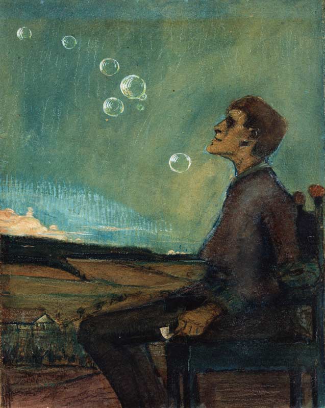 Selbstbildnis mit Seifenblasen. Um 1898. de Max Beckmann