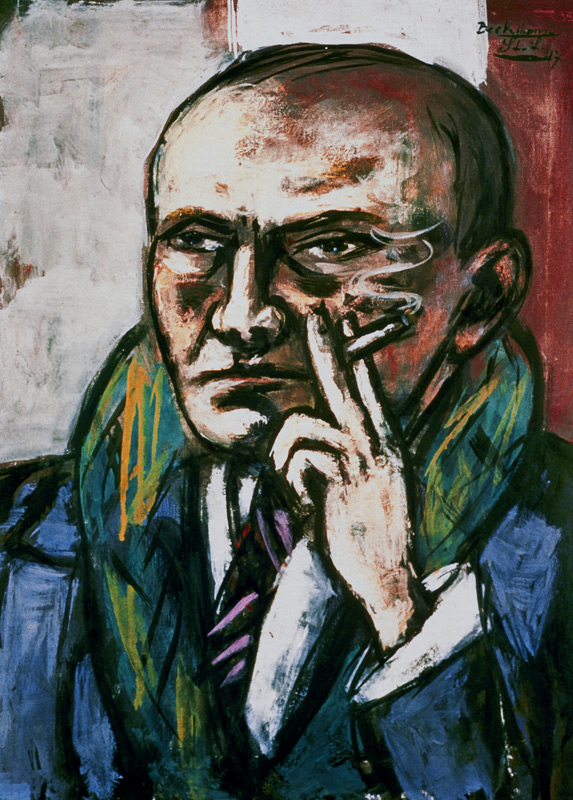 Self-portrait with cigarette de Max Beckmann