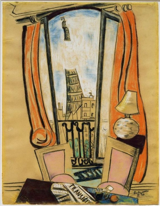 View from Window, Eiffel Tower de Max Beckmann