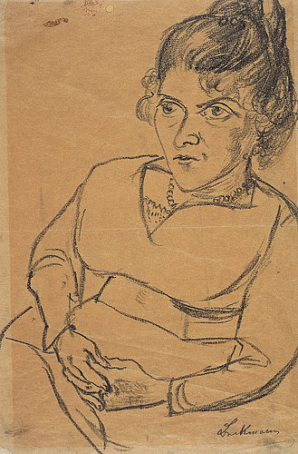 Portrait of Fridel Battenberg, half-length, seated. 1920 de Max Beckmann