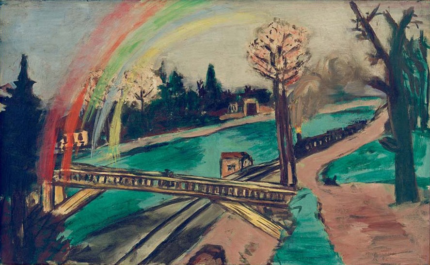 Country Road, Train and Rainbow de Max Beckmann