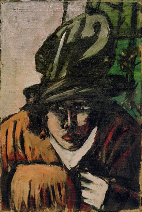 Woman with hat and muff de Max Beckmann