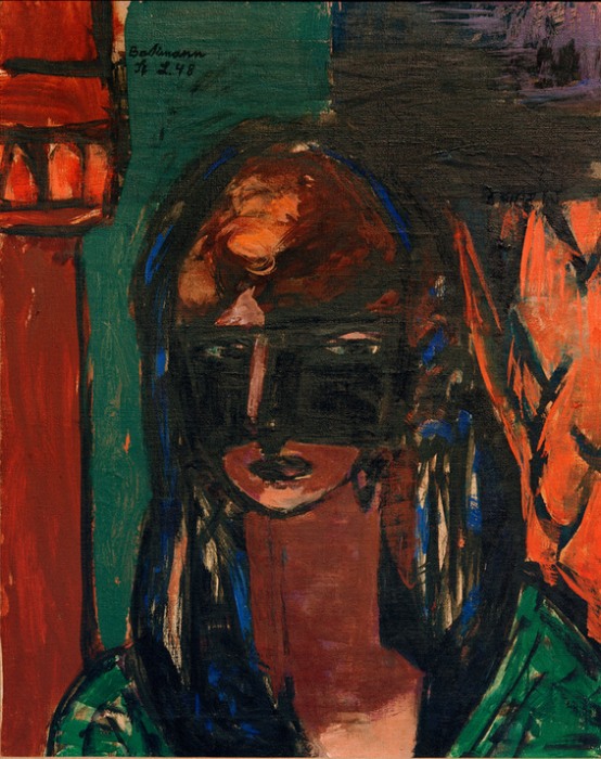 Woman with mask de Max Beckmann