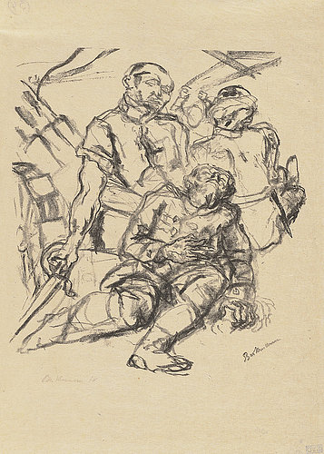 Fallen soldiers / Gefallene Soldaten. 1914 de Max Beckmann