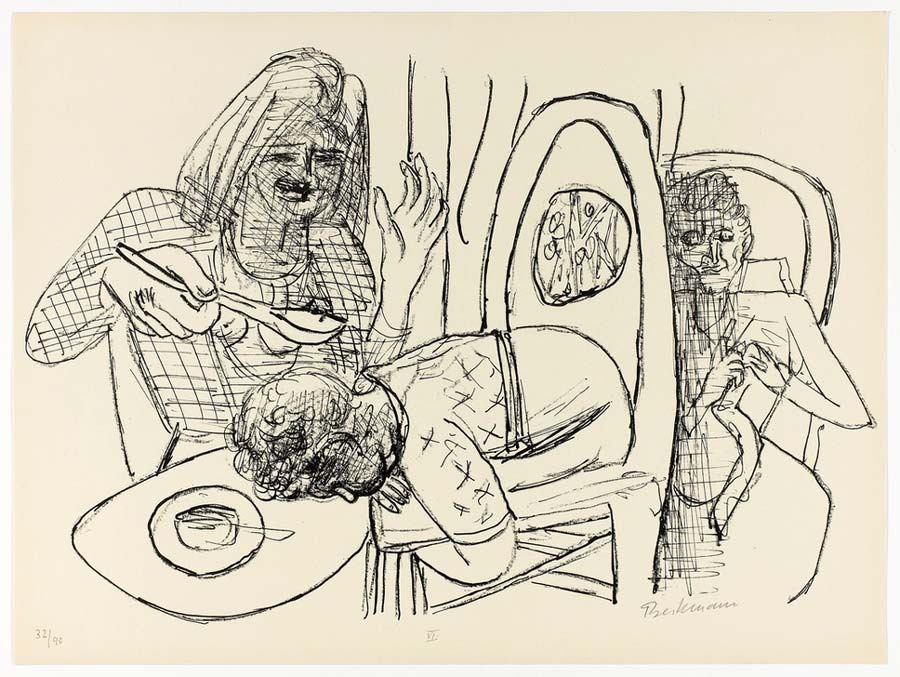 I Dont Want to Eat My Soup, plate six from Day and Dream de Max Beckmann