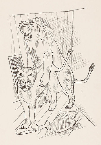 Lions (Löwenpaar). 1921 (H. 184 B c) de Max Beckmann