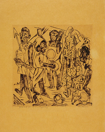 Nigger Dance, Plate 9 of the Portfolio Der Jahrmarkt. 1922. de Max Beckmann