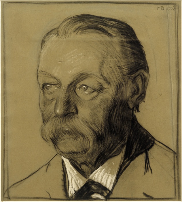 Porträt des Onkels Friedrich Beckmann, Hablbprofil nach Links de Max Beckmann
