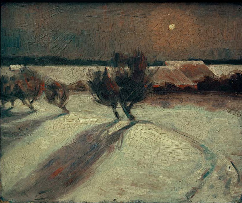 Schneelandschaft im Mondlicht de Max Beckmann