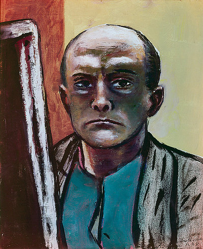 Self Portrait in Olive and Brown. 1945 de Max Beckmann