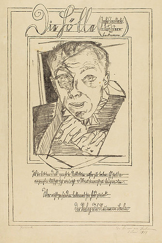 Self Portrait. Front page of the series Die Hölle (Hell). de Max Beckmann