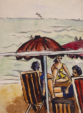 Beach scene with parasol. 1936.