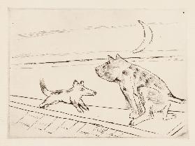 Dogs in the evening breeze (Hunde im Abendwind). 1921 (H. 204)