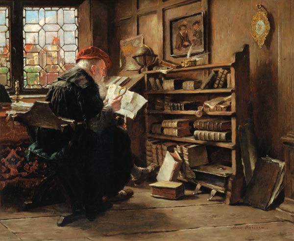 A scholar of the 16th Jh.s in his studying room de Max Gaisser