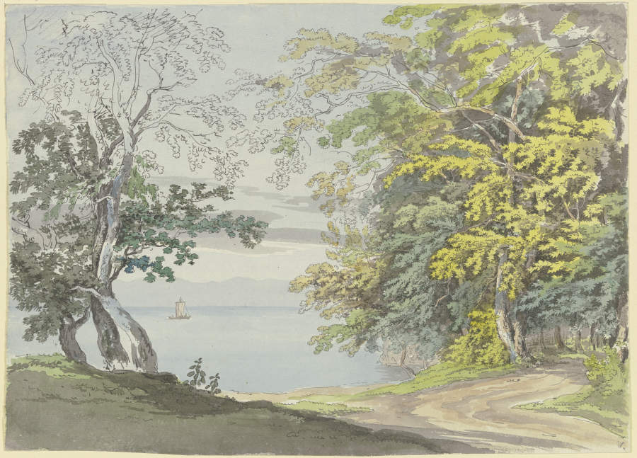 Blick vom Ufer der Insel Mainau auf den Bodensee de Max Joseph Wagenbauer