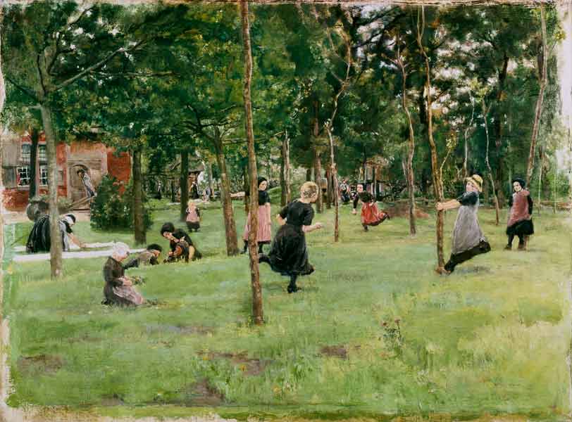 Niños jugando en el parque de Max Liebermann