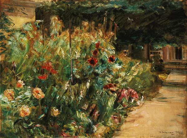 Flowerbed in the garden of the artist at the when de Max Liebermann
