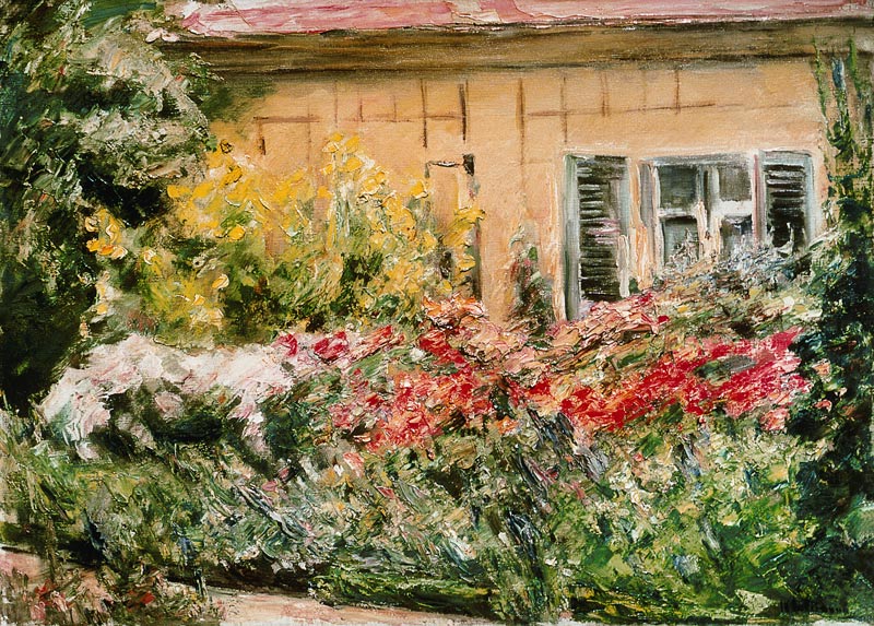 shrubs of flowers at the cottage of the gardener de Max Liebermann