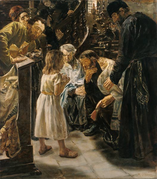 The Twelve-Year-Old Jesus in the Temple, 1879 (oil on canvas) de Max Liebermann