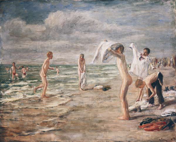 Boys taking a bath de Max Liebermann