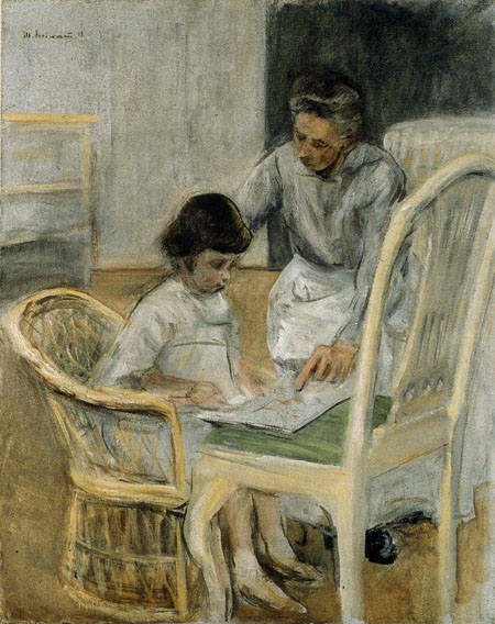 the artists' granddaughter with her nanny de Max Liebermann
