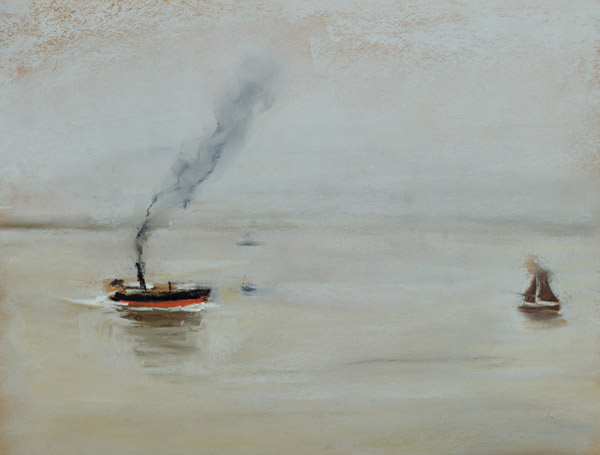 Rainy Weather on the Elbe, 1902 (pastel on paper) (see also 144743) de Max Liebermann