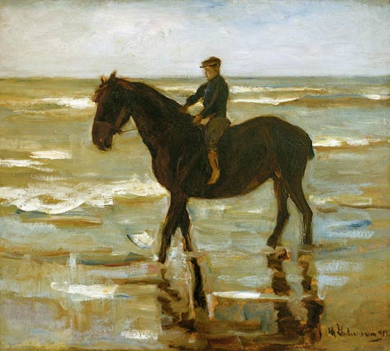a riding boy on the beach de Max Liebermann