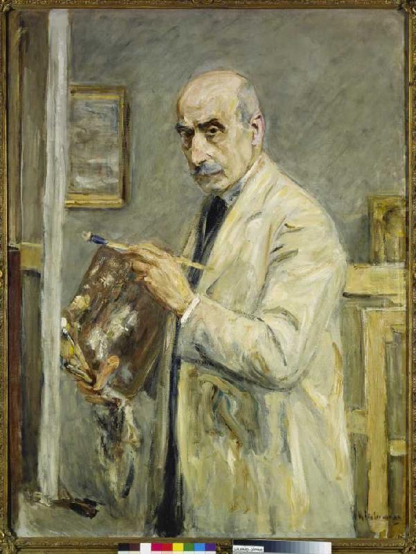 Self-portrait in the painter overall de Max Liebermann