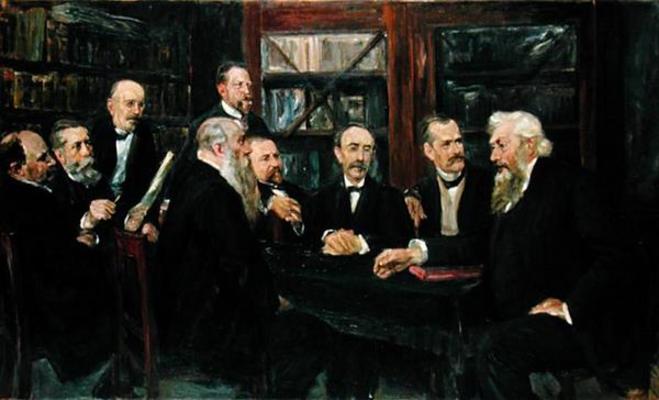 The Hamburg Convention of Professors, 1906 (oil on canvas) (see also 144760) de Max Liebermann