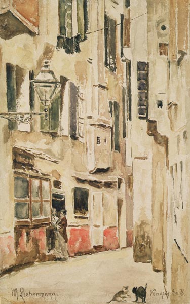 Venetian Street, 1878 (w/c on paper) de Max Liebermann