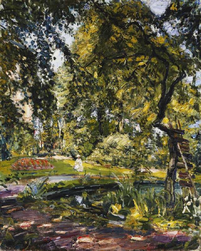 Garten in Godrammstein mit Verwachsenem Baum und Weiher de Max Slevogt