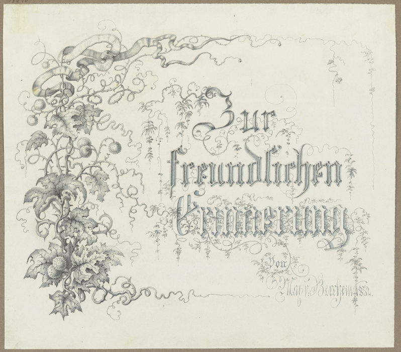 Zur freundlichen Erinnerung 1852 de Max von Berchem