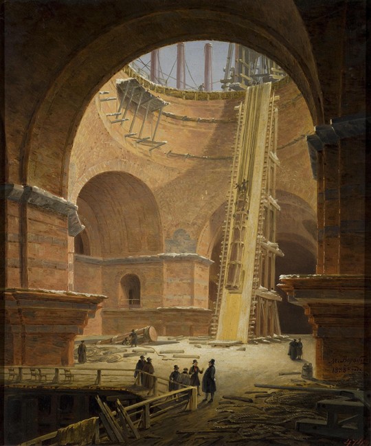 Raising of Columns in the St Isaac's Cathedral de Maxim Nikiforowitsch Worobjew