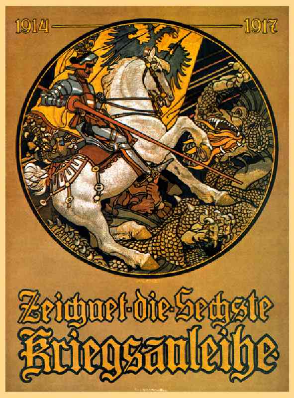 First World War: Germany and the Loan Propaganda, 1917 (colour litho) de Maximilian Lenz