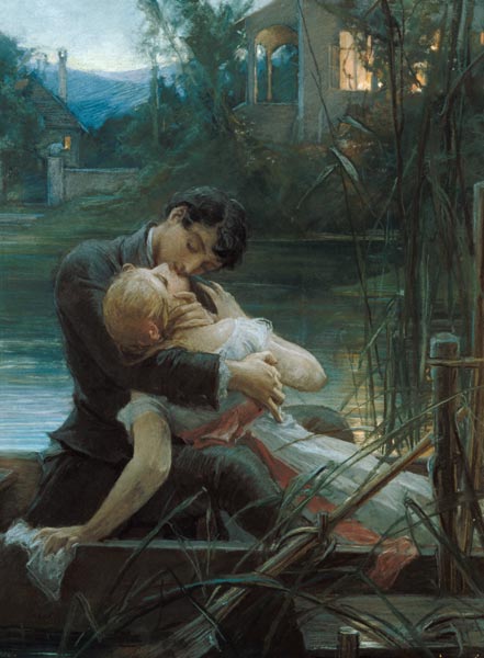 Lovers in the small boat de Maximilian Pirner