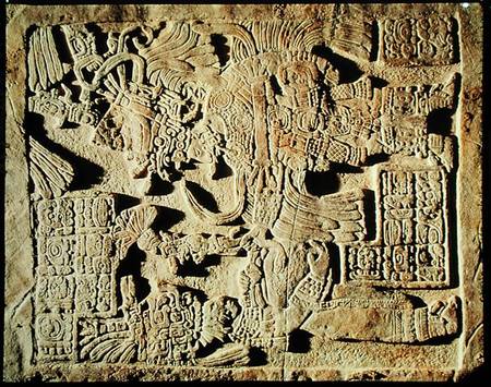 Stela depicting a High Priest and a Woman, from Yaxchilan de Mayan