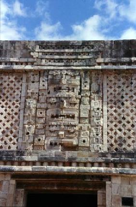 Carving detail from the East Building of the Nunnery Quadrangle, Late Classic Maya