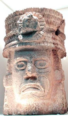 Figure wearing a feathered hat