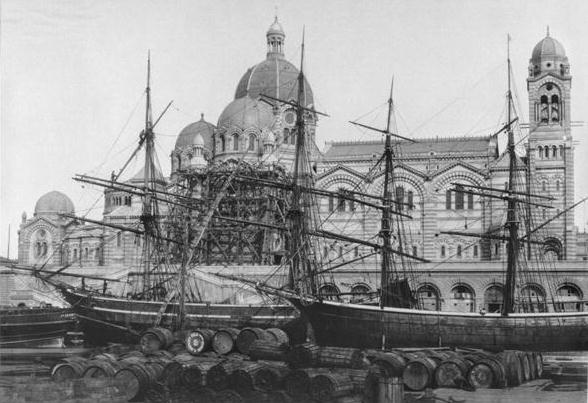 Cathedral Sainte-Marie-Majeure, known as ''Nouvelle Major'', in Marseilles, before 1893 (b/w photo)  de Mederic Mieusement