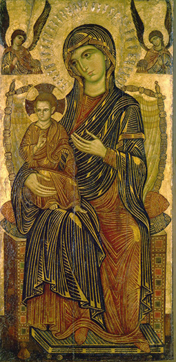 Maria mit dem Kind auf dem Thron de Meister aus Pisa