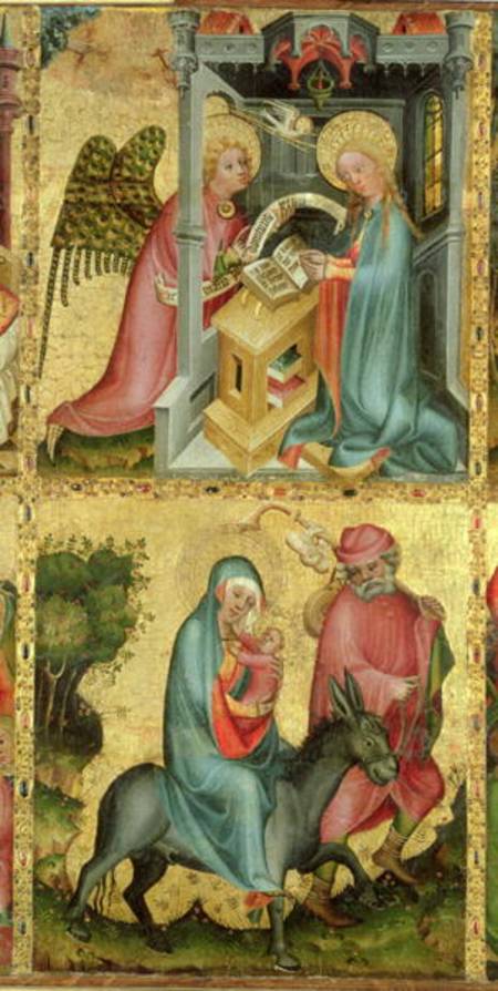 The Annunciation and the Flight into Egypt, from the Buxtehude Altar de Meister Bertram